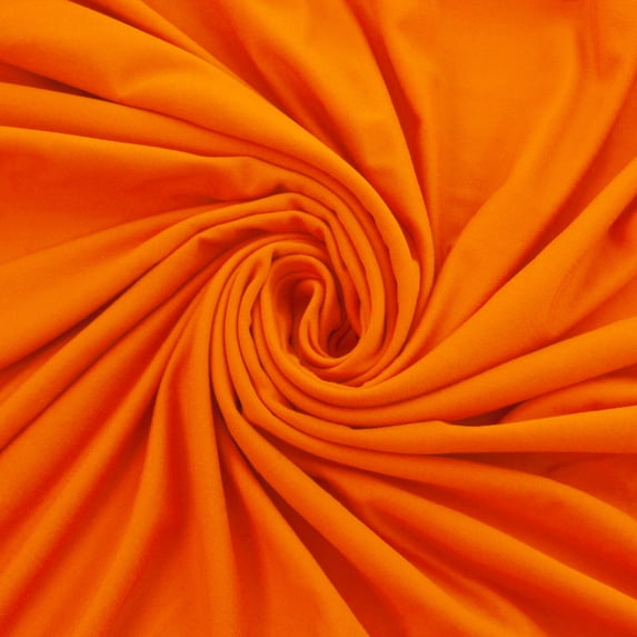 Solid DBP Fabric - Double Brushed Polyester 4 Way Stretch - Orange - 6 Inch Strip