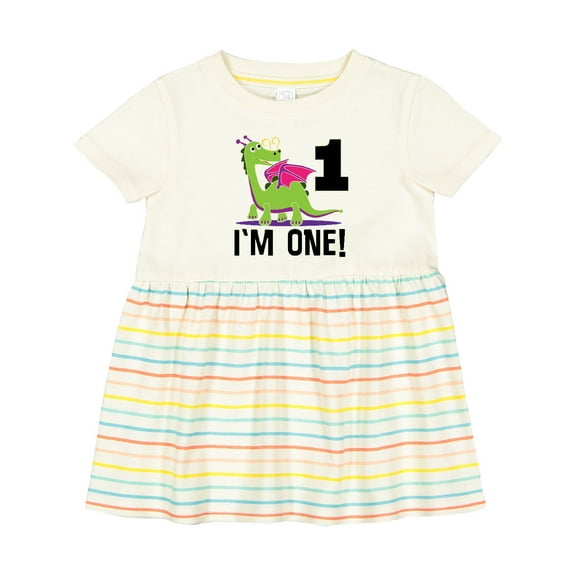 Inktastic First Birthday Girl Dragon Girls Baby Dress