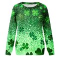 thumbnail image 5 of St Patrick's Day Sweatshirts, Women Long Sleeve Crew Neck Sweatshirt, Womens St. Patrick's Day Printed Sweatshirts Casual Raglan Long Sleeved Hooded Sweatshirt, 5 of 8