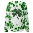 thumbnail image 4 of YueHuiYing Women's Oversized Hoodless Long-Sleeve Crewneck Sweatshirt with Allover Green Leaf Print - St. Patrick's Day Casual Top, 4 of 5