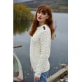 thumbnail image 4 of SAOL 100% Merino Wool Aran Women's Irish Cable Knit Sweater Fisherman Side Button Fit Pullover Made in Ireland, 4 of 6