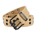 thumbnail image 5 of yuksok Double Grommets Belt Aesthetic Casual Pin Buckle Belt Punk Belts Canvas Belt 110cm, 5 of 9