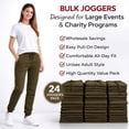 thumbnail image 7 of BILLIONHATS 24 Pack of Wholesale Womens Jogger Sweatpants, Bulk Comfy Fleece-Lined Joggers with Ribbed Cuffs for Charities & Homeless Shelter Donations, Color Military Green, Size Large, 7 of 7