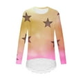 thumbnail image 4 of Favoffer Girls' Gradient Lace Hem Top Long Sleeve Crewneck Shirt Fall Casual Sports Play Photo Outfit, Kid 4-15 Years, 4 of 6