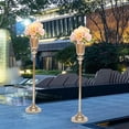 thumbnail image 3 of 10Pcs 30.5inch Height Gold Trumpet Vase Wedding Centerpiece Flower Stand Vintage Metal Flowers Decor for Living Rooms, Cafes, Hotels, 3 of 22