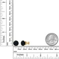 thumbnail image 3 of Gem Stone King 18K Yellow Gold Plated Silver Black Onyx Stud Earrings for Women Men (6.00 Cttw, Gemstone Birthstone, Round 10MM), 3 of 4