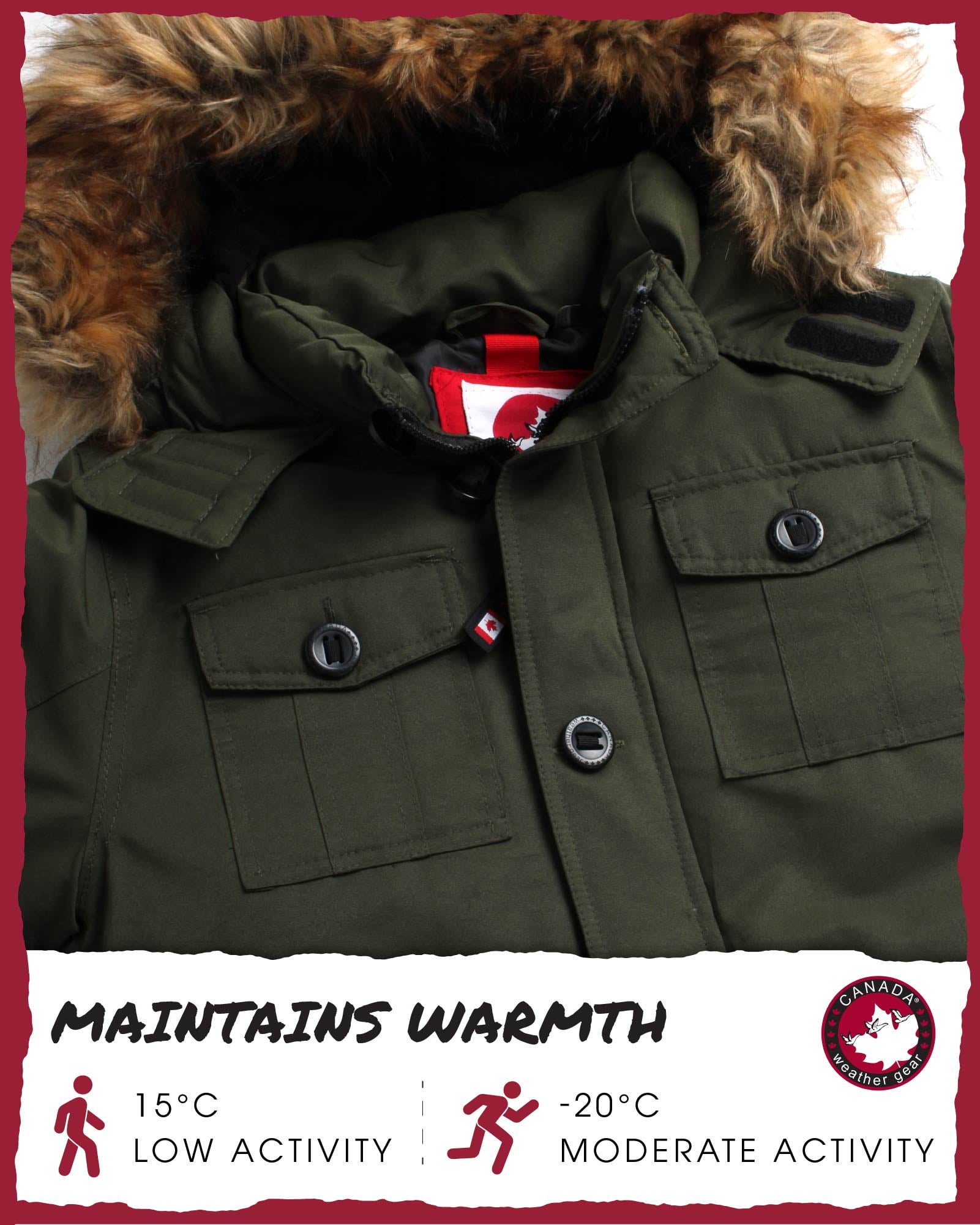CANADA WEATHER GEAR Boys' Winter Jacket - Heavyweight Teflon Canvas Parka Coat (Size: 8-20)