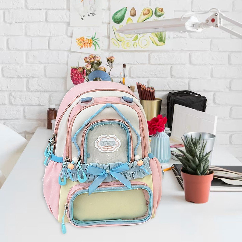 Slccxzc Kawaii Backpack Cute Aesthetic Ita Backpack, Y2K Large Capacity Bag Book Bags With Window Show