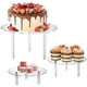 thumbnail image 1 of Paquete de 3 soportes de acrílico transparente para tartas, soporte para cupcakes, soporte para tartas de encimera, elevador de exhibición de postre para panadería, aperitivos, cumpleaños, 1 of 9