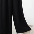 thumbnail image 5 of Shrysg Women's Casual Solid Color Loose Wide Leg Pajama Pants Elastic Waist Lightweight Comfort for All Seasons Black, 5 of 5