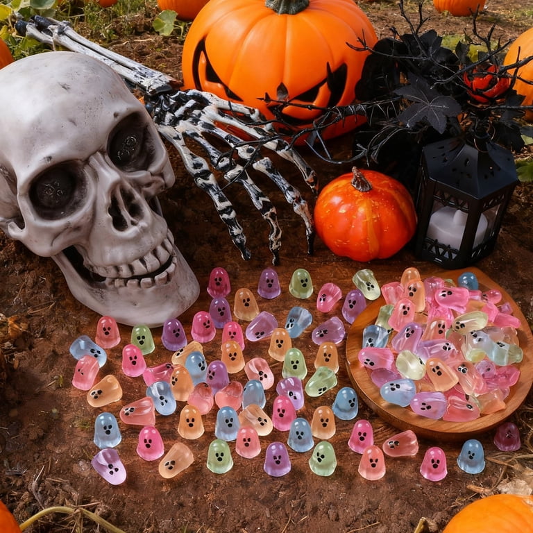 Figurines Mini Citrouille Lumineuse Lot 32 Mini Décorations Lumineuses Résine Halloween - Citrouilles Fantômes Figurines Phosphorescentes Figurines Mini Citrouille Lumineuse Lot 32 Mini Décorations Lumineuses Résine Halloween - Citrouilles Fantômes Figurines Phosphorescentes
