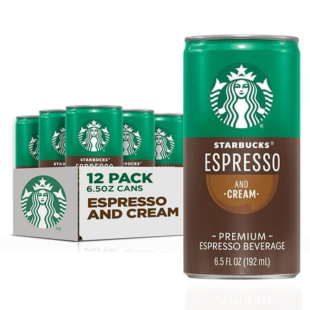 (12 Pack) Starbucks Doubleshot Espresso & Cream Premium Coffee Drink, 6.5 oz Cans