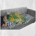 thumbnail image 5 of Hibiscus Soft Flannel Fleece Throw Blanket, Exotic Bouquet on Polka Dots Background, Cozy Plush for Indoor and Outdoor Use, 50" x 60", Baby Blue Yellow Green, by Ambesonne, 5 of 5