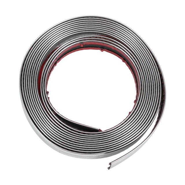 Unique Bargains 11/6" 30mm Width 16Ft 500cm Length Window Trim Strip Kit Silver Tone