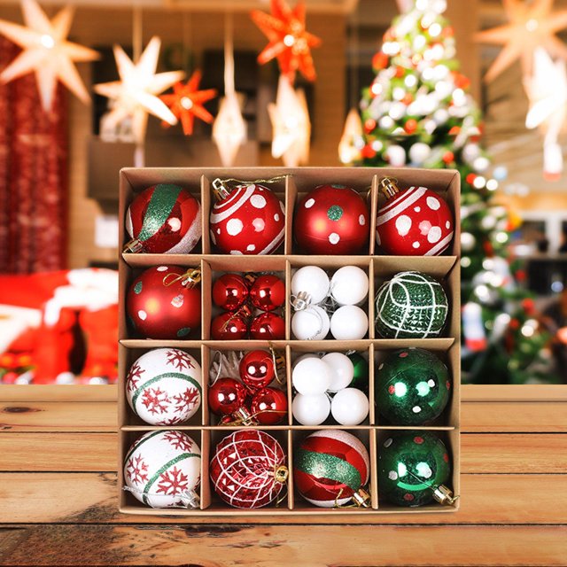 Juego de Bolas navideñas BLESIY 36 piezas Decoración rojo verde