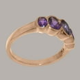 thumbnail image 3 of LBG British Made Stunning 10k Rose Gold Natural Amethyst Womens Band Ring - 33 size options - Size 8.5, 3 of 6