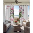 thumbnail image 3 of Pink Tulip Floral Blackout Curtains for Bedroom - 84 Inch Long Light Blocking 2 Panels Set, Spring Flowers Romantic Modern Art Thermal Insulated Living Room Drapes Grommet Window Curtains 52"x84", 3 of 8