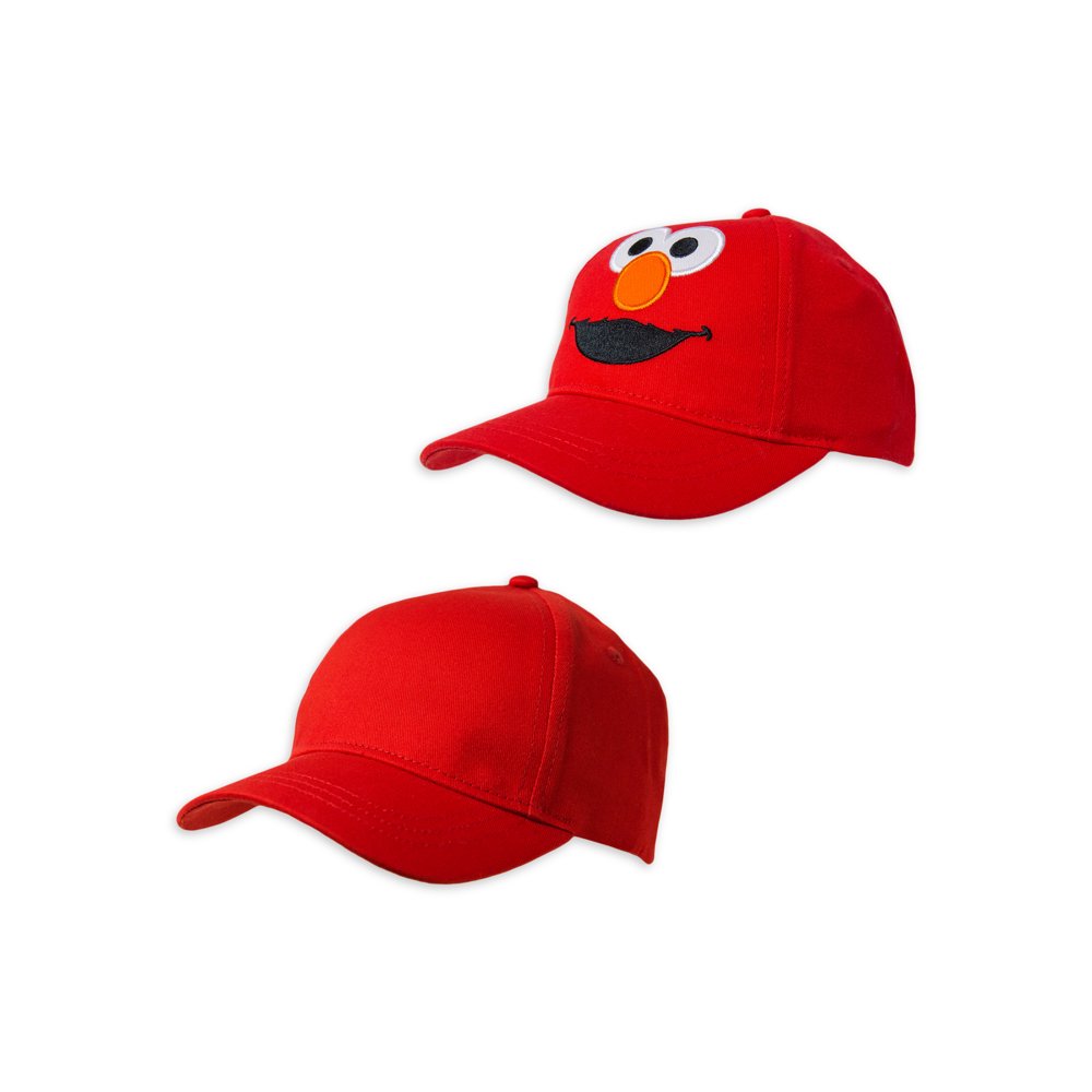 ELMO Elmo Toddler Baseball Cap and Solid Baseball Hat, 2Pack