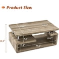 thumbnail image 3 of 43.3" Coffee Table, 3-Tier Modern Center Unit with Storage, Large Wood Rectangle Table for Living Room, Office, Apartment (Retro Wood Grain), 3 of 9