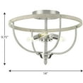 thumbnail image 4 of Vinings Collection Three-Light Brushed Nickel and Grey Washed Oak Flush Mount Ceiling Light, 4 of 4