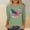 Green, variant on 3/4 Sleeve Plus Size Patriotic Tops for Women USA Flag 4th July American Red White Blue Star Stripe T-Shirt Plus Size