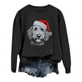 thumbnail image 4 of Fiaer Women's Christmas Sweatshirts Cute Printed Long Sleeve Xmas Pullover Crew Neck Baggy Plus Size Comfort Holiday Tops Black M, 4 of 5