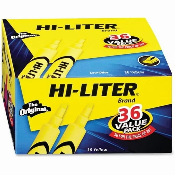 Avery  Highlighter Hi-Liter Fluorescent Yellow Chisel - 36 Piece
