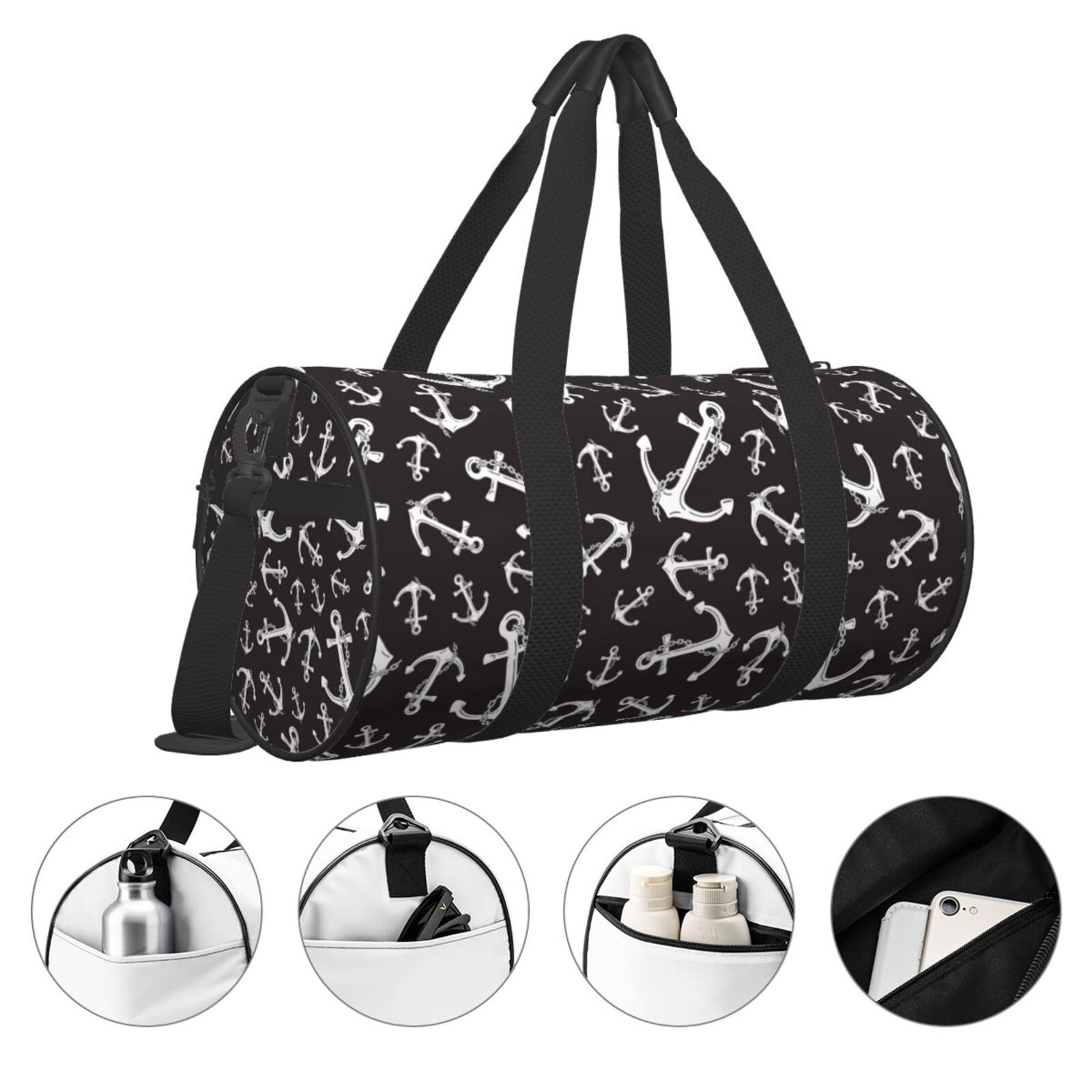 Vsdgher Anchors 45L Foldable Duffel Bag, Sports Gym Bag,Overnight Bag, Portable Weekender Bag for Airplanes