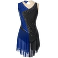 thumbnail image 3 of Alvivi Women's Sleeveless Figure Ice Skating Dance Dress Rhinestones Skating Compeition Leotard Costume Blue M, 3 of 7