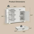 thumbnail image 6 of Coffee Bar, 42" Kitchen Storage Cabinet with Adjustable Shelves & 8 Shelves & Drawer, Sideboard Buffet Cabinet for Kitchen, Dining Room - White, 6 of 8