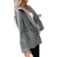thumbnail image 4 of Women Zip Up Hooded Jacket Long Sleeve Waterproof Lightweight Jacket Outdoor Drawstring Jackets Windbreaker, 4 of 8