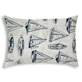 thumbnail image 1 of Joita Rami Rectangulaire Cousu Fermeture Polyester Coussin d'Extérieur en Bleu/crème, 1 of 1