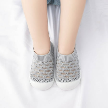 

QISIWOLE Toddler Baby Boys Girls Cute Fashion Solid Color Hollow Out Breathable Soft Non-slip Toddler Shoes Socks rollbacks
