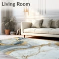 thumbnail image 2 of ODIKA 5'x7' Machine Washable Non-Slip Area Rug, Chic Grey Gold Marble with Faded Art Design High Traffic Rug, Gray, 104708, 2 of 7