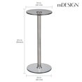 thumbnail image 3 of Mesa de bebidas con diseño de vidrio con parte superior y extremo alto, redonda, gris oscuro, 3 of 6