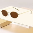 thumbnail image 3 of 90s Retro Oval Metal Sunglasses â Narrow Frame Fashion Sunglasses, Lightweight UV400 Protection Shades for Men & Women, for Travel & Street Style, 3 of 3