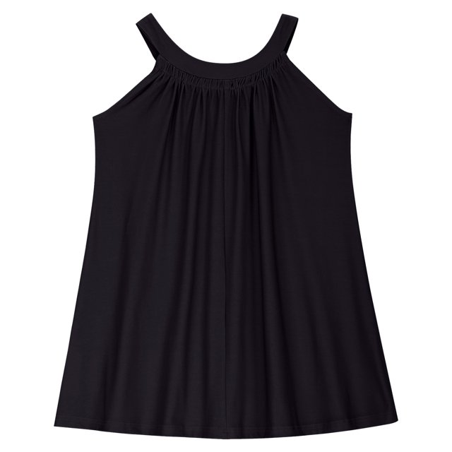 Bwiyojiz Tailles Mode 110-160 Robe Sans Manches à Col Rond Tout-Petits Enfants Mignonne Couleur Unie Camisole Extensible Ligne a Bretelles, 7 Ans, Cadeaux pour la Maison, Noir