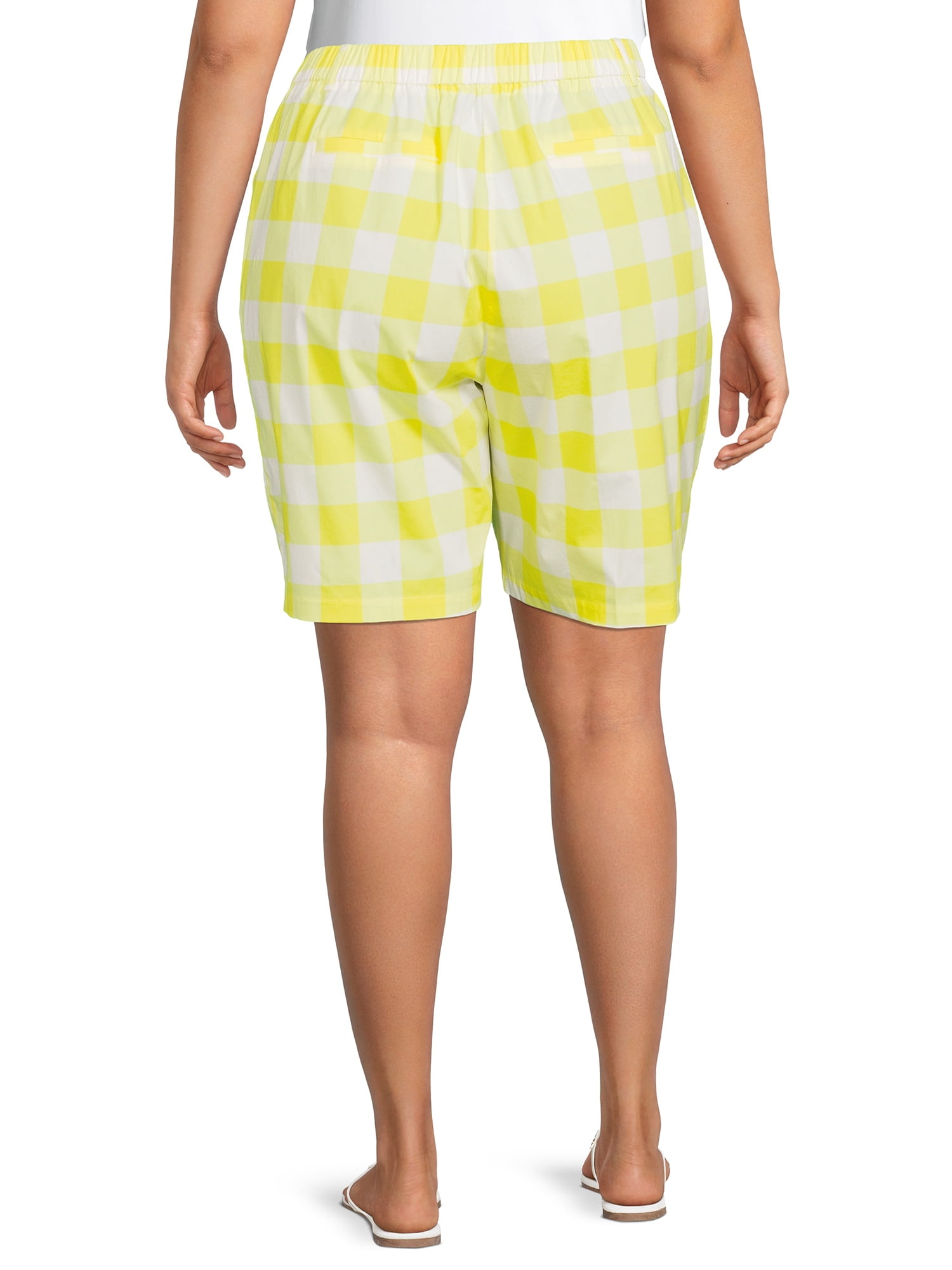 Heart N' Crush Women's Plus Size Gingham Skimmer Shorts