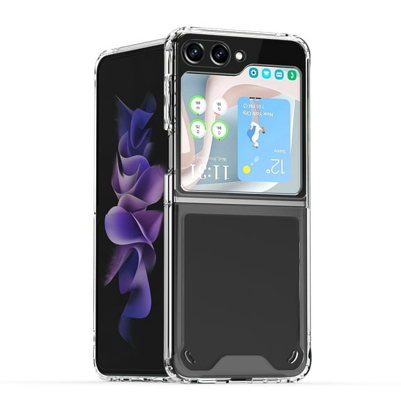 For Samsung Galaxy Z Flip 5 Transparent Hybrid Shockproof Case Cover - Clear