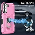 thumbnail image 3 of Compatible for Samsung Galaxy S21 Plus Case with Kickstand & Slide Camera Cover, Built-in 360° Rotate Ring Stand Magnetic Car Military Grade Shockproof Phone Case for Samsung Galaxy S21 Plus,Pink, 3 of 10