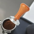 thumbnail image 5 of Practical Wooden Handle Coffee Tamper, Flat Stainless Steel Base Press Hammer - 51mm Dark Brown, 5 of 7