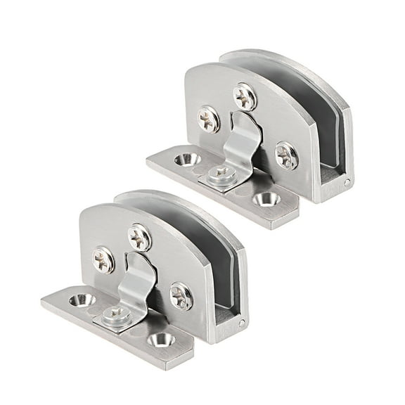 Glass Door Cupboard Hinge Adjustable Clamp for 5-8mm Glass Thickness 2Pcs