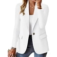 thumbnail image 2 of Sopiago Casual Blazers for Women Long Sleeve Suit Coat Regular Fit Work Office Business Formal Suit Jackets Ladies Autumn Winter Outwear White,L, 2 of 6