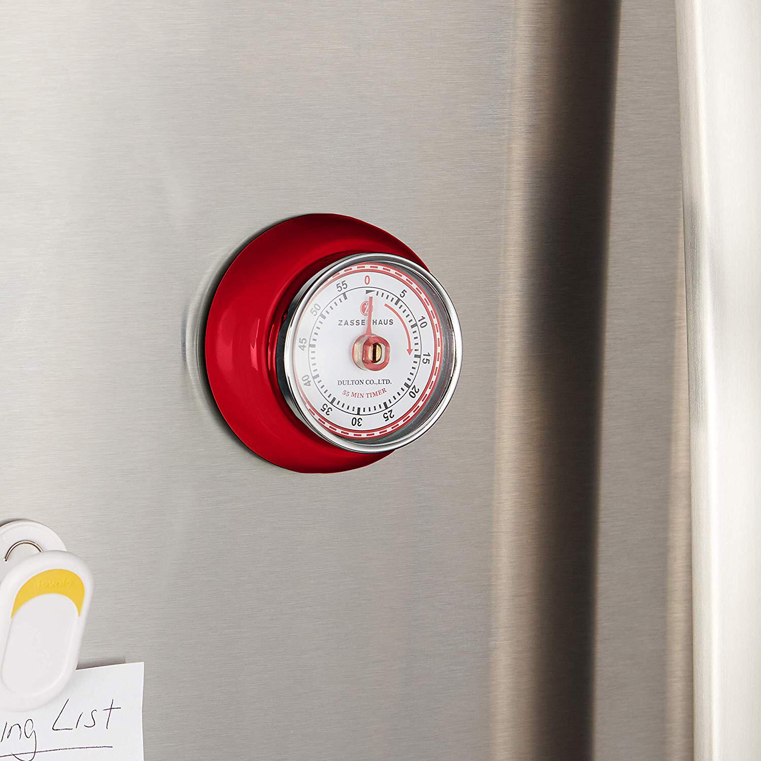 Zassenhaus Speed Timer Da Cucina Meccanico - Stile Retrò, Con Magnete, Colore Nero, Taglia Unica