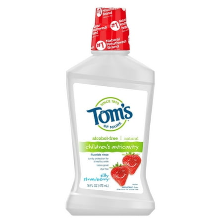 Toms Nat Fluoride Rinse 16oz Silly Strawberry Childrens (Pack of 3)