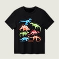 thumbnail image 5 of HAOTAGS Boys Glow-in-the-Dark T-shirts Round-Neck Short-Sleeve Graphic Tee Fun Soft & Breathable Summer Casual Cotton Top Black Size 5-6 Years, 5 of 8