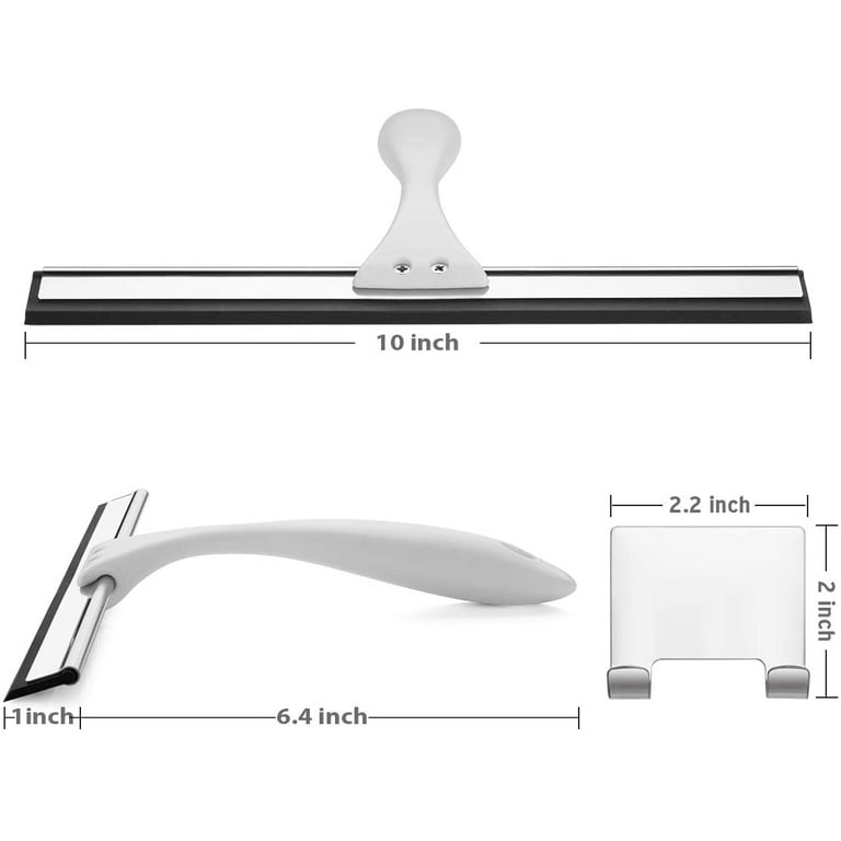 2024 Shower Squeegee, Stainless Steel Glass Window Squeegee With Non-slip  10 Inch Blade 6.4 Inch Longer