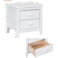 thumbnail image 2 of Mid Century Modern Nightstand, 2-Drawer Bedside Table, Solid Wood Nightstand with Classic Design for Bedroom, Easy Assembly, 2 of 8