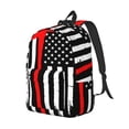 thumbnail image 2 of Balery Firefighters USA Flag Vintage Canvas Backpack for Men and Women - Large Capacity, Durable Travel Laptop Bag for School, Work, Hiking, and Outdoor Activities, 2 of 7