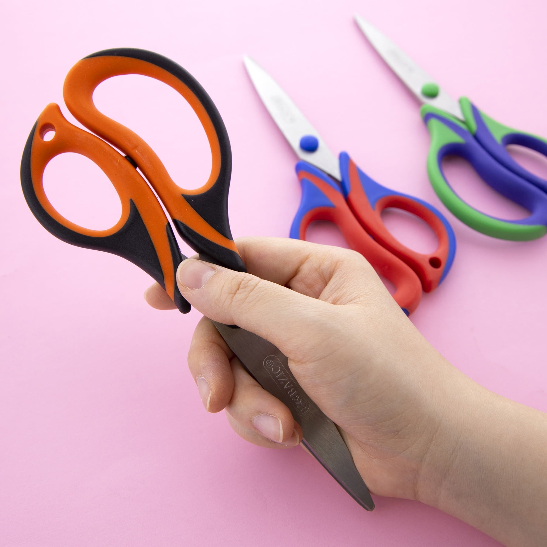 BAZIC 8" Stainless Steel Scissors, Soft Grip, Sharp Scissor Blades, 24-Pack